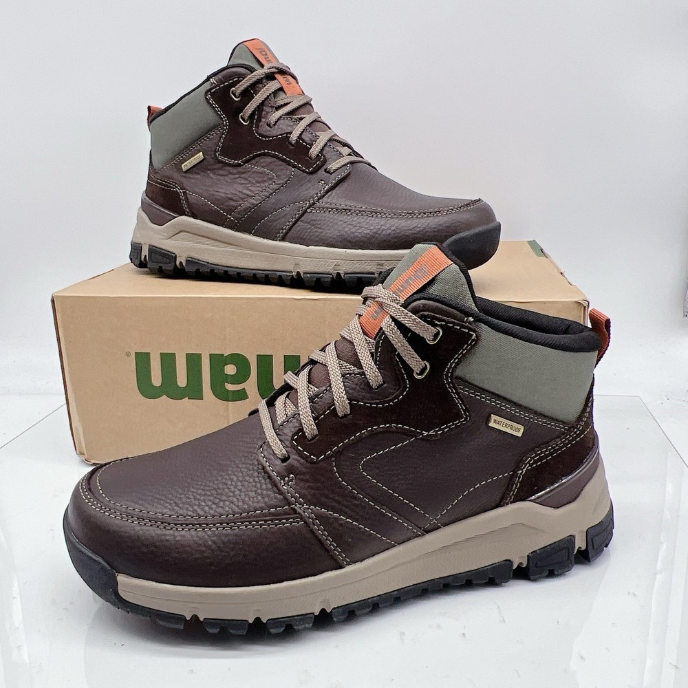 Dunham Glastonbury Men's Waterproof Mid Boots Brown Leather Lace Up US 8 6E